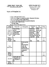 Ma trận và đề kiểm tra học kỳ I môn Vật lý Lớp 8 - Năm học 2019-2020 - Hoàng Bắc Sơn (Có đáp án)